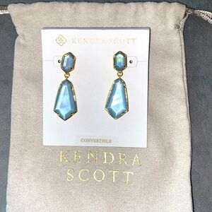 Kendra Scott Blue Mother Of Pearl and Gold Earrings